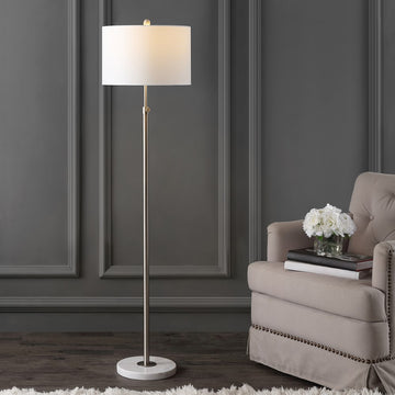 June 65" Adjustable Metal/Marble LED Floor Lamp - JONATHAN Y